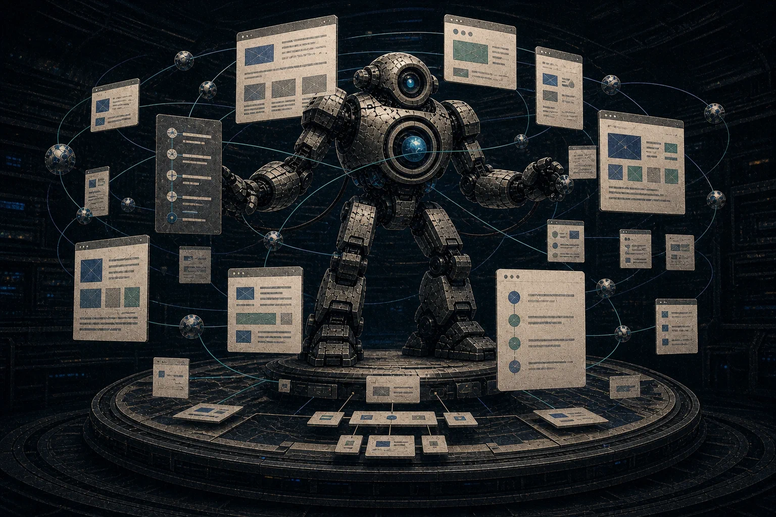 Atlas organizes canonical pages, internal links, and structured content into one orbital architecture.