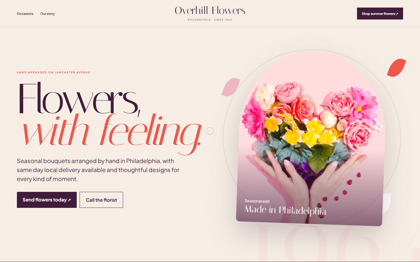 Preview of the Overhill Flowers website